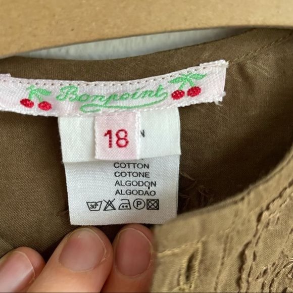 Bonpoint Tan Brown Tunic Shirt Kimono Sleeves Kids Size 18 Months - Picture 5 of 9